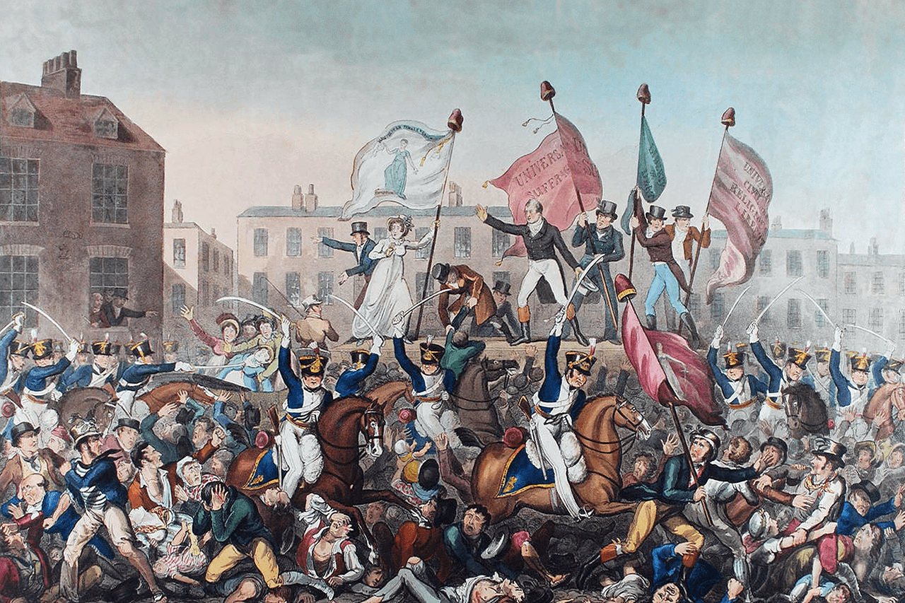 Today in Labor History August 16, 1819: Police attacked unemployed workers in the Peterloo Massacre